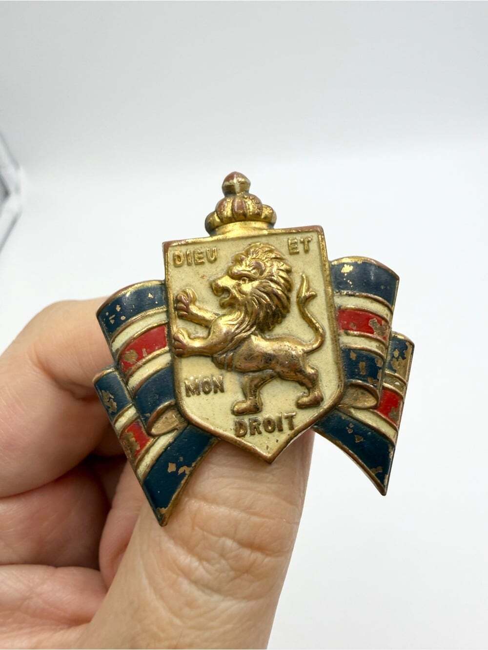 Vintage 1940s WWII British War Relief Society Accessocraft Enamel Brooch